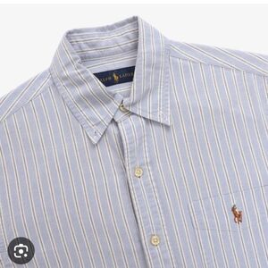 POLO RALPH LAUREN I NWT XL Classic Oxford Shirt I blue white grey stripes
